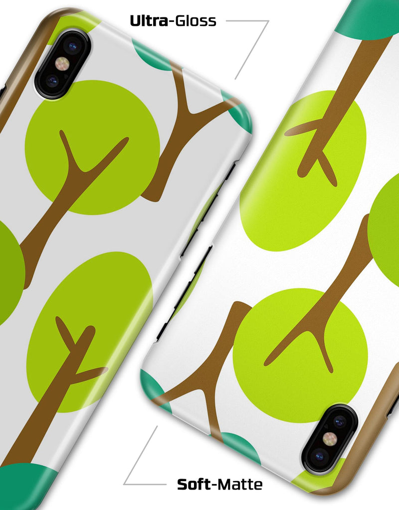 Bright Shades of Green Cartoon Trees - iPhone X Clipit Case