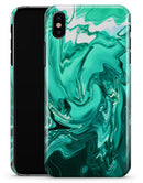 Bright Trendy Green Color Swirled - iPhone X Clipit Case