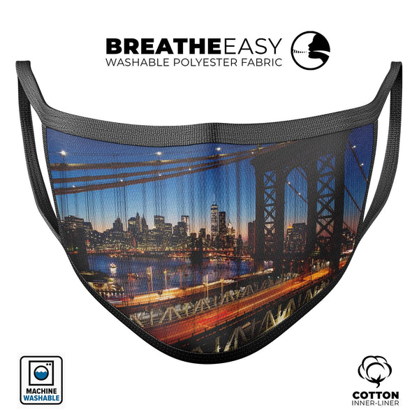 Brooklyn Glimpse - Made in USA Mouth Cover Unisex Anti-Dust Cotton Blend Reusable & Washable Face Mask with Adjustable Sizing for Adult or Child