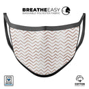 Brown Watercolor Chevron - Made in USA Mouth Cover Unisex Anti-Dust Cotton Blend Reusable & Washable Face Mask with Adjustable Sizing for Adult or Child
