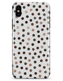 Brown Watercolor Dots over White - iPhone X Clipit Case