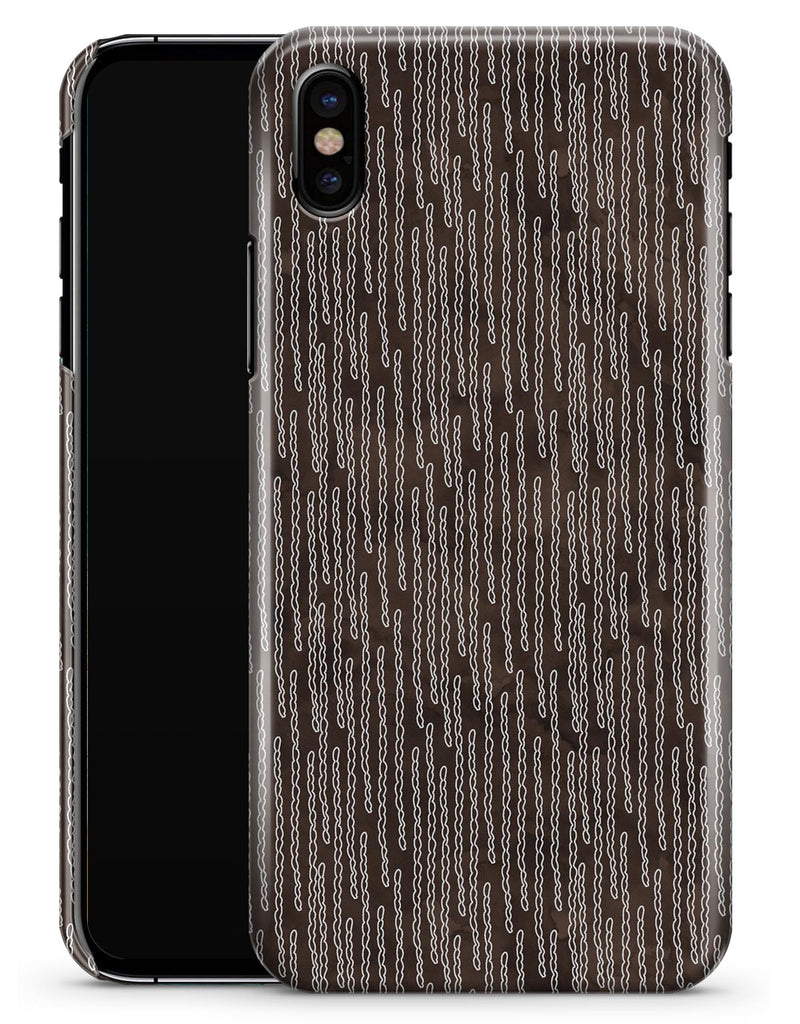 Brown and White Watercolor Squiggles - iPhone X Clipit Case
