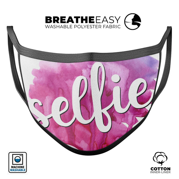 But First, Selfie - Made in USA Mouth Cover Unisex Anti-Dust Cotton Blend Reusable & Washable Face Mask with Adjustable Sizing for Adult or Child