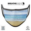 Calm Blue Sky and Sea Shore - Made in USA Mouth Cover Unisex Anti-Dust Cotton Blend Reusable & Washable Face Mask with Adjustable Sizing for Adult or Child