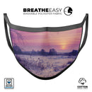 Calm Snowy Sunset - Made in USA Mouth Cover Unisex Anti-Dust Cotton Blend Reusable & Washable Face Mask with Adjustable Sizing for Adult or Child