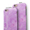 Clouded Purple Grunge Over White Chevron iPhone 6/6s or 6/6s Plus 2-Piece Hybrid INK-Fuzed Case
