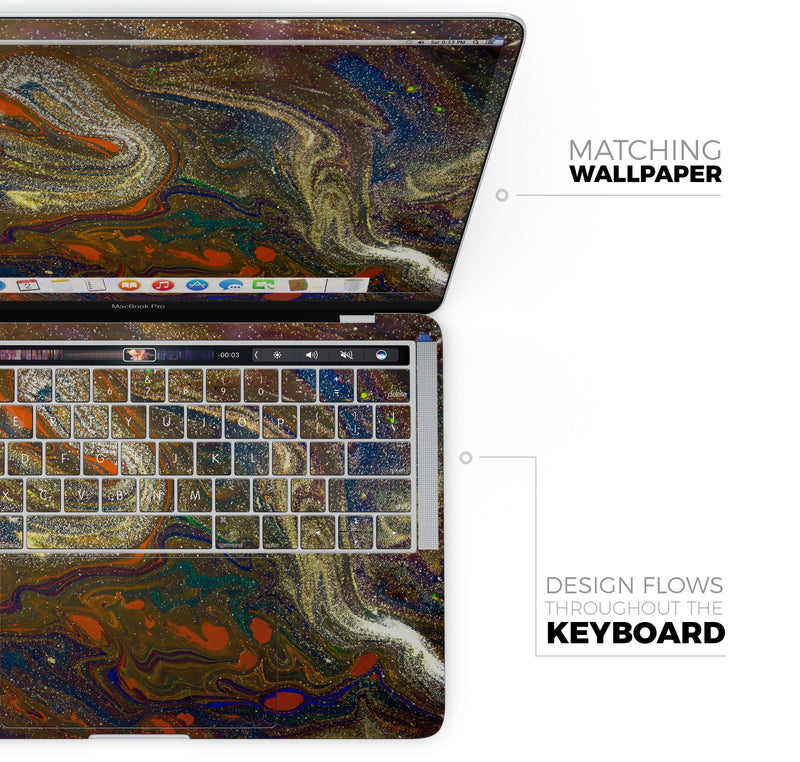 Colorful Gold Mixed Acrylic - Skin Decal Wrap Kit Compatible with the Apple MacBook Pro, Pro with Touch Bar or Air (11", 12", 13", 15" & 16" - All Versions Available)