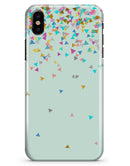 Colorful Falling Triangles Over Mint - iPhone X Clipit Case