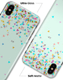 Colorful Falling Triangles Over Mint - iPhone X Clipit Case