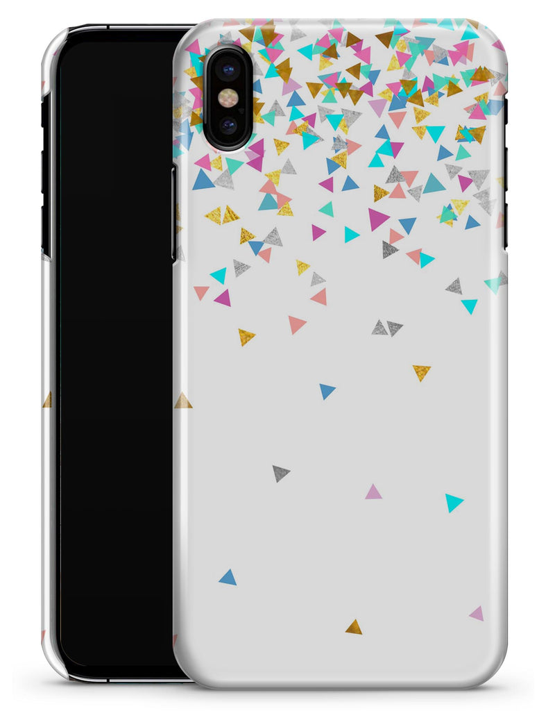 Colorful Falling Triangles - iPhone X Clipit Case