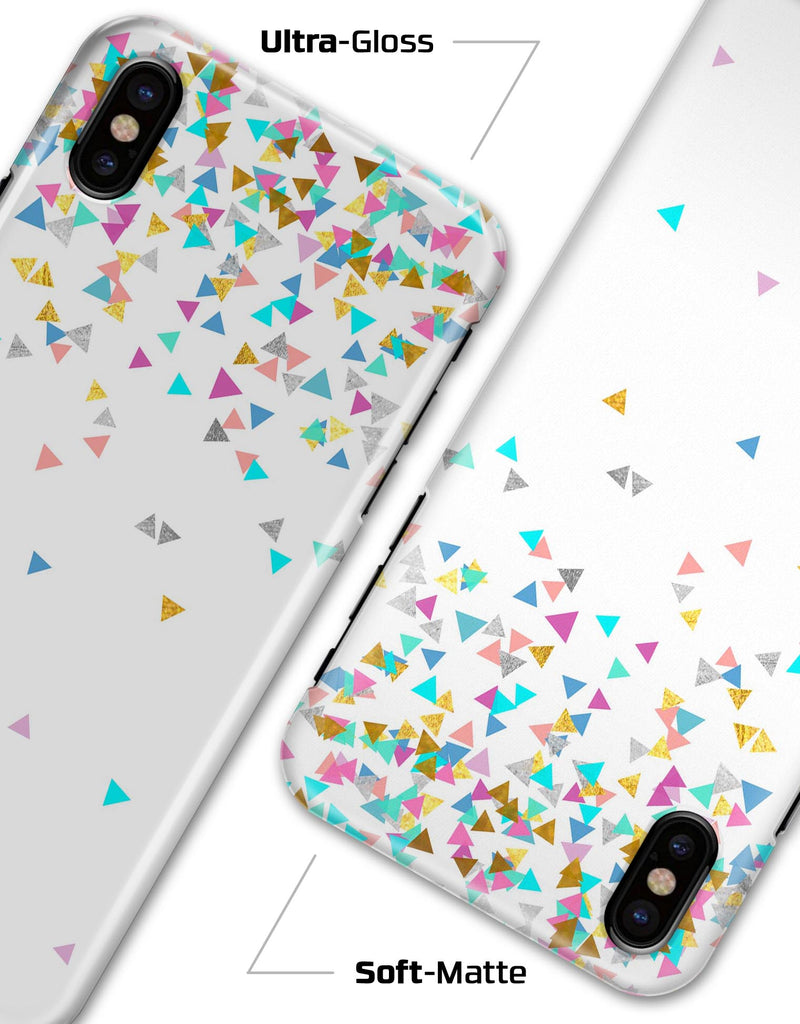 Colorful Falling Triangles - iPhone X Clipit Case