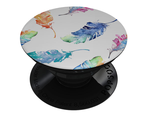Colorful Watercolor Feathers - Skin Kit for PopSockets and other Smartphone Extendable Grips & Stands