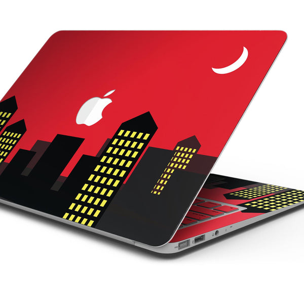 Comic Book City Red - Skin Decal Wrap Kit Compatible with the Apple MacBook Pro, Pro with Touch Bar or Air (11", 12", 13", 15" & 16" - All Versions Available)