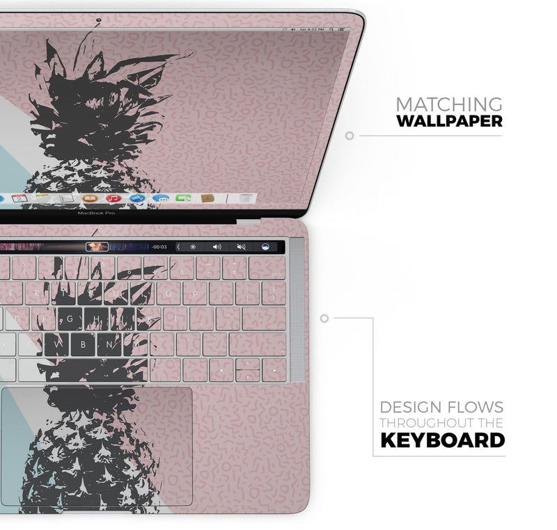 Coral Mint Summer Pineapple v1 - Skin Decal Wrap Kit Compatible with the Apple MacBook Pro, Pro with Touch Bar or Air (11", 12", 13", 15" & 16" - All Versions Available)