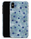 Cute Watercolor Flowers over Blue - iPhone X Clipit Case