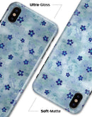 Cute Watercolor Flowers over Blue - iPhone X Clipit Case