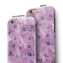 Cute Watercolor Flowers over Purple iPhone 6/6s or 6/6s Plus 2-Piece Hybrid INK-Fuzed Case