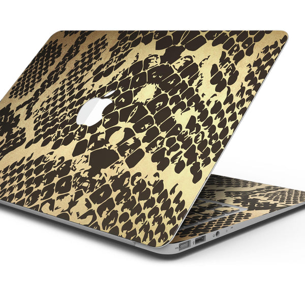 Dark Gold Flaked Animal v4 - Skin Decal Wrap Kit Compatible with the Apple MacBook Pro, Pro with Touch Bar or Air (11", 12", 13", 15" & 16" - All Versions Available)