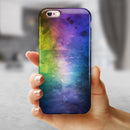 Dark 9711 Absorbed Watercolor Texture iPhone 6/6s or 6/6s Plus 2-Piece Hybrid INK-Fuzed Case