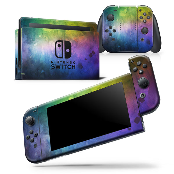 Dark 9711 Absorbed Watercolor Texture - Skin Wrap Decal for Nintendo Switch Lite Console & Dock - 3DS XL - 2DS - Pro - DSi - Wii - Joy-Con Gaming Controller