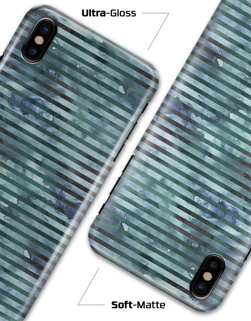 Dark Blue Watercolor Stripes - iPhone X Clipit Case