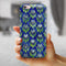 Dark Blue and Green Watercolor Peacock Feathers iPhone 6/6s or 6/6s Plus 2-Piece Hybrid INK-Fuzed Case