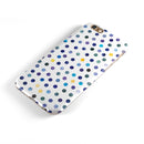 Dark Blue and Yellow Watercolor Dots over White iPhone 6/6s or 6/6s Plus 2-Piece Hybrid INK-Fuzed Case