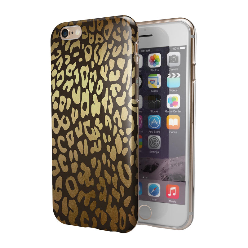 Dark Gold Flaked Animal v3 iPhone 6/6s or 6/6s Plus 2-Piece Hybrid INK-Fuzed Case