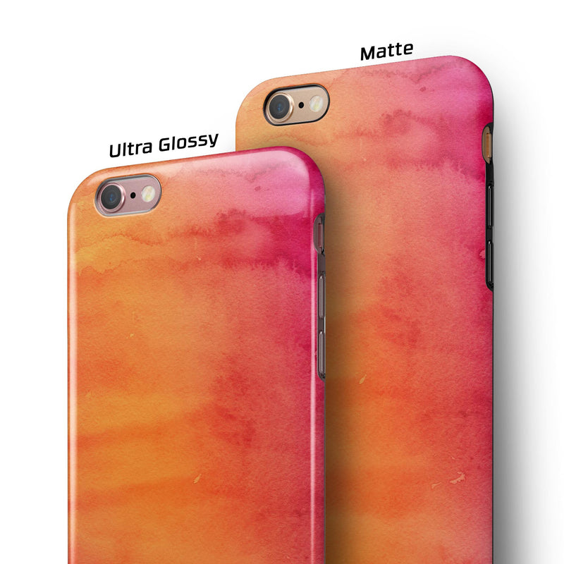 Dark Orange Absorbed Watercolor Texture iPhone 6/6s or 6/6s Plus 2-Piece Hybrid INK-Fuzed Case