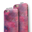 Dark Pink 53 Absorbed Watercolor Texture iPhone 6/6s or 6/6s Plus 2-Piece Hybrid INK-Fuzed Case