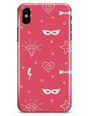 Dark Pink Doodles with Lightning - iPhone X Clipit Case