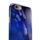 Deep Blue Unfocused Scratches iPhone 6/6s or 6/6s Plus 2-Piece Hybrid INK-Fuzed Case