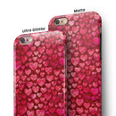 Deep Pink Watercolor Hearts iPhone 6/6s or 6/6s Plus 2-Piece Hybrid INK-Fuzed Case