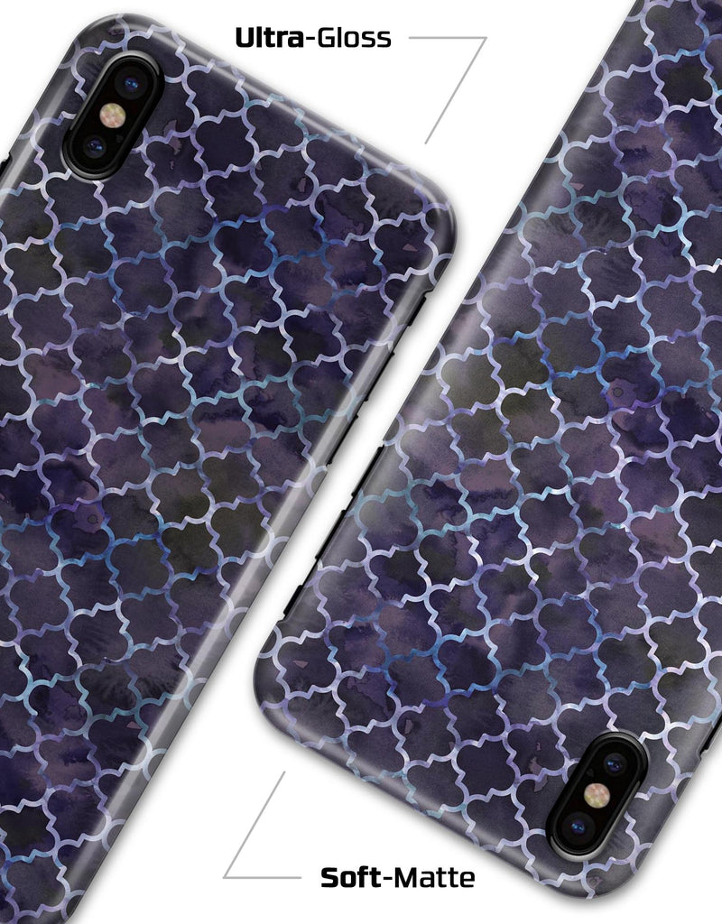 Deep Purple Watercolor Quatrefoil - iPhone X Clipit Case