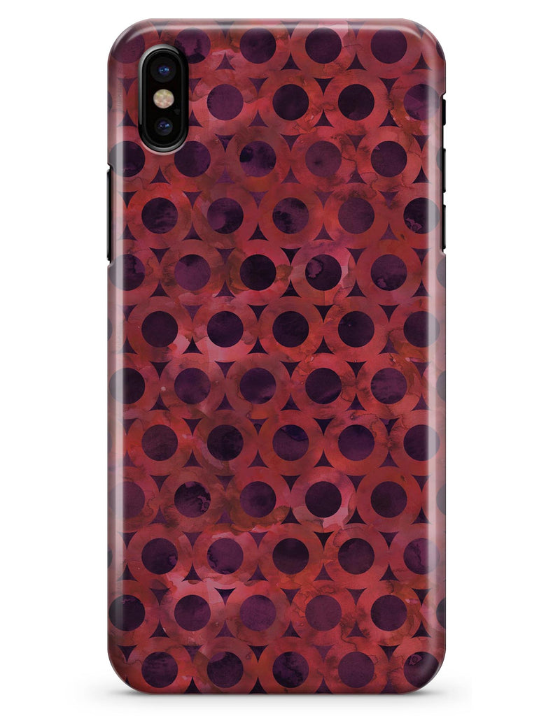 Deep Red Watercolor Ring Pattern - iPhone X Clipit Case