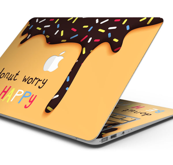 Donut Worry Be Happy - Skin Decal Wrap Kit Compatible with the Apple MacBook Pro, Pro with Touch Bar or Air (11", 12", 13", 15" & 16" - All Versions Available)