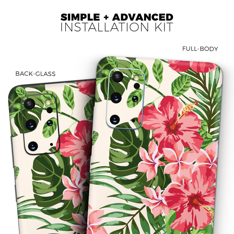 Dreamy Subtle Floral V1 - Full Body Skin Decal Wrap Kit for Samsung Galaxy Phones