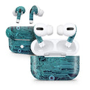 Electric Circuit Board V5 - Full Body Skin Decal Wrap Kit for the Wireless Bluetooth Apple Airpods Pro, AirPods Gen 1 or Gen 2 with Wireless Charging