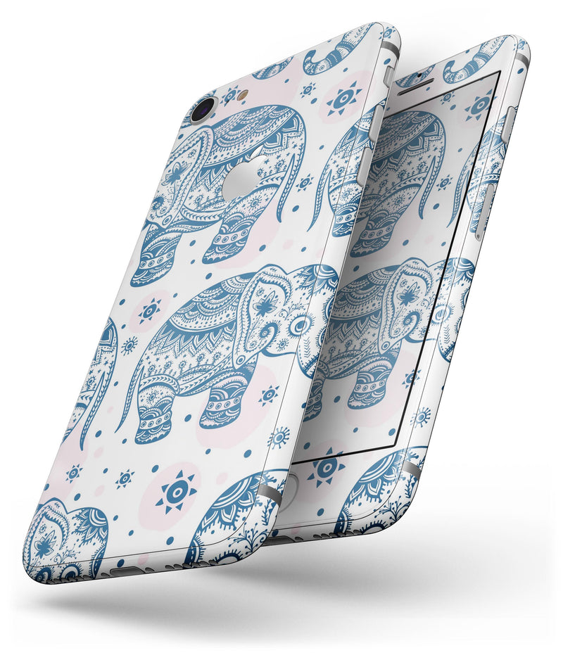 Ethnic Navy Seamless Aztec Elephant - Skin-kit for the iPhone 8 or 8 Plus