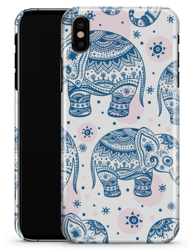 Ethnic Navy Seamless Aztec Elephant - iPhone X Clipit Case
