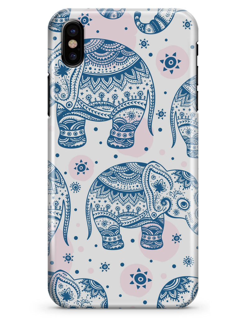 Ethnic Navy Seamless Aztec Elephant - iPhone X Clipit Case