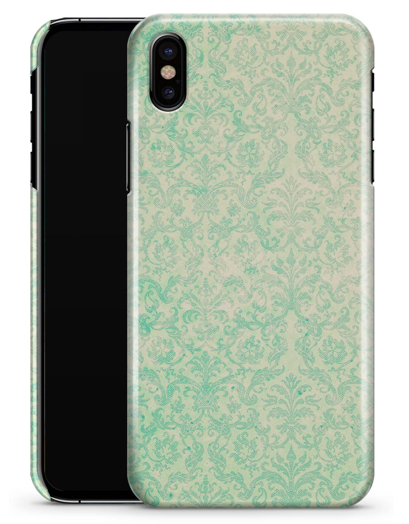 Faded Blue-Green Rococo Pattern - iPhone X Clipit Case