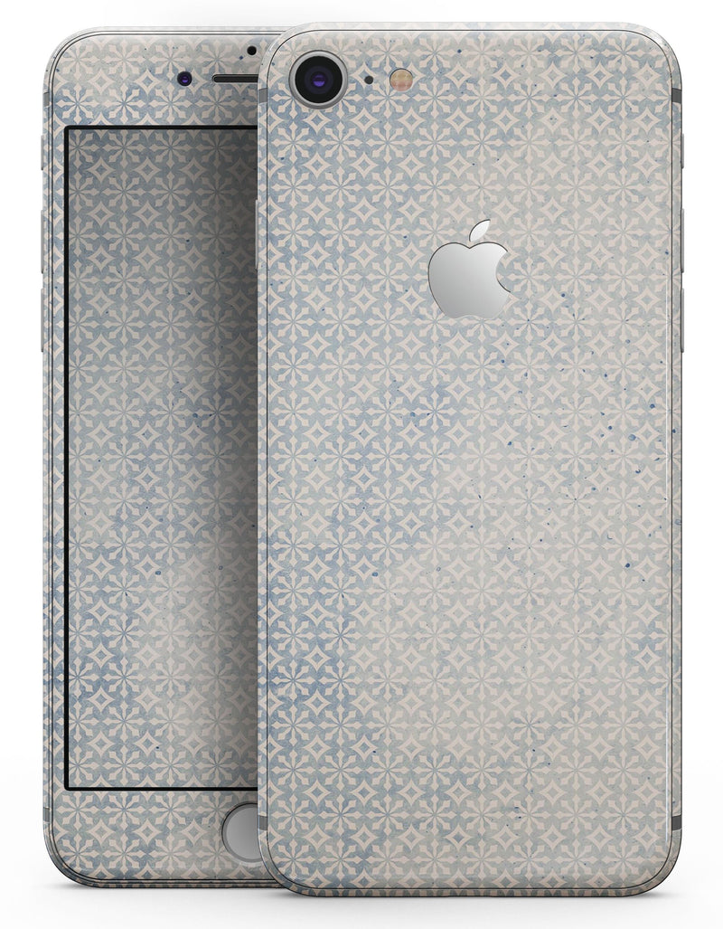 Faded Blue and White Snowflake Pattern - Skin-kit for the iPhone 8 or 8 Plus