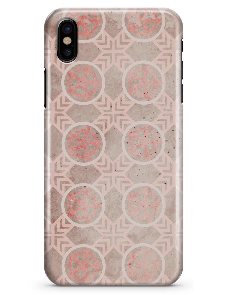 Faded Red Floral Cross Pattern - iPhone X Clipit Case