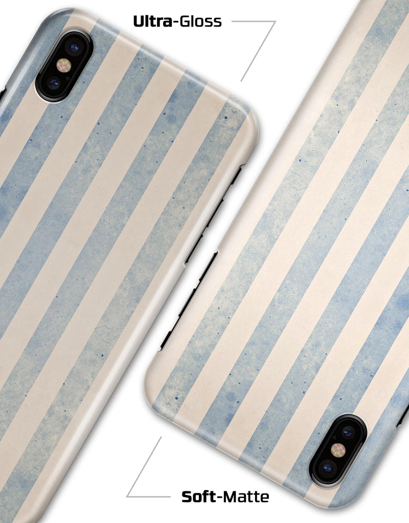 Faded White and Blue Vertical Stripes - iPhone X Clipit Case
