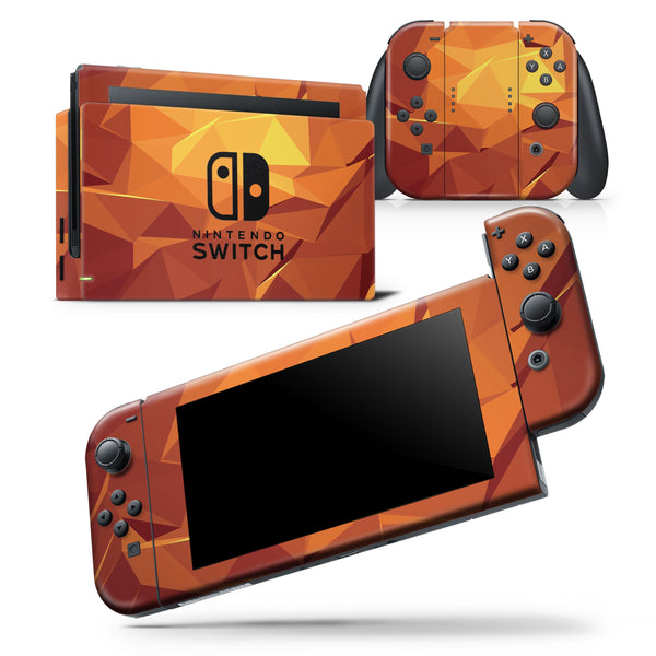 Fiery Abstract Geometric Shapes - Skin Wrap Decal for Nintendo Switch Lite Console & Dock - 3DS XL - 2DS - Pro - DSi - Wii - Joy-Con Gaming Controller