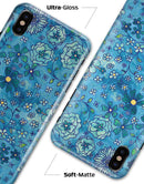 Floral Pattern on Blue Watercolor - iPhone X Clipit Case