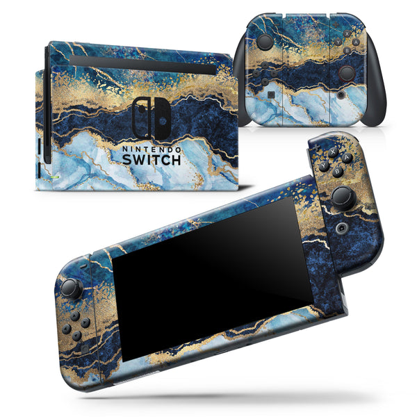Foiled Marble Agate - Skin Wrap Decal for Nintendo Switch Lite Console & Dock - 3DS XL - 2DS - Pro - DSi - Wii - Joy-Con Gaming Controller