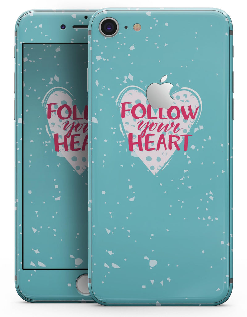 Follow your Heart Brushed - Skin-kit for the iPhone 8 or 8 Plus