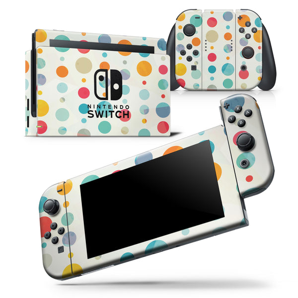 Fun Polka Pattern - Skin Wrap Decal for Nintendo Switch Lite Console & Dock - 3DS XL - 2DS - Pro - DSi - Wii - Joy-Con Gaming Controller